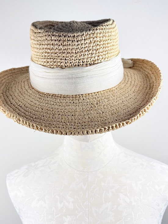 Scala Manarola OS Wide Brim Raffia Straw Hat With Cream Band main image 13
